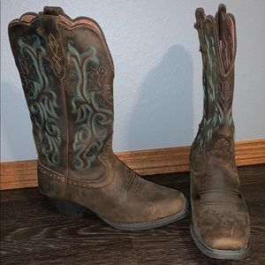 Justin Women’s 12” Square Toe Stampede Western Boots